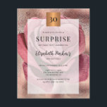 Convite de aniversário de 30 anos dourado rosa eco<br><div class="desc">Convite de aniversário com orçamento elegante em rosa poeira e dourado rose glam glitter tipografia moderna script feminino romântico chique. Adequado para Sweet Sixteen / aniversário de qualquer idade: 21, 30, 40, 50, 60, 70, 75, 80, 90, 100. POR FAVOR LEIA ISSO ANTES DE COMPRAR! Este é um cartão com...</div>