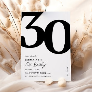 Convite de Aniversário de 30 Anos Elegante