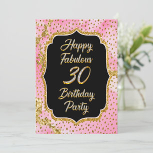Convite de Aniversário de 30 Anos Fabuloso e Feliz