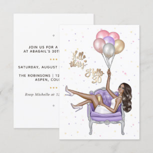 Convite de Aniversário de 30 Anos Feminino
