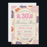 Convite de Aniversário de 30 anos Floral Rosas Ros<br><div class="desc">Convite de Aniversário de 30 anos Floral. Rosas Rosa Roxo Laranja. Aniversário de Mulheres,  Senhoras,  Meninas. 13 15 16 18 20 21 30 40 50 60 70 80 90 100,  Qualquer Idade. Para personalização adicional,  clique no botão "Personalize" e use nossa ferramenta de design para modificar este modelo.</div>