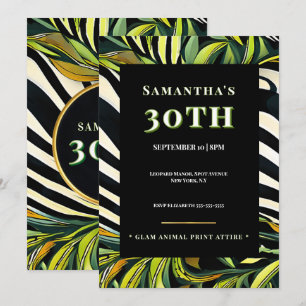 Convite de Aniversário de 30 Anos Jungle Glam Esta