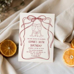 Convite de Aniversário de 30 anos Linha Elegante V