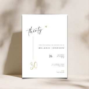 Convite de Aniversário de 30 anos Minimal Moderno