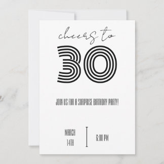 Convite de Aniversário de 30 anos Minimalista