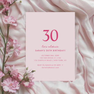 Convite de Aniversário de 30 anos Minimalista Eleg
