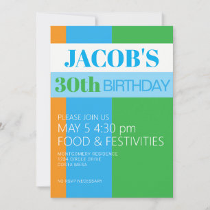 Convite de Aniversário de 30 anos para Homens