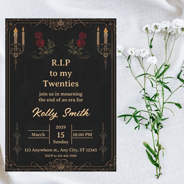 Convite de Aniversário de 30 anos RIP Twenties Div (Criador carregado)