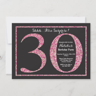 Convite de Aniversário de 30 anos Surpresa Brilho 