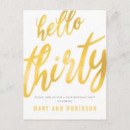 Convite de Aniversário de 30 anos tipo Folha de Ou