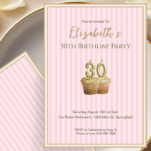 Convite de Aniversário de 30 anos Únicos em Ouro R