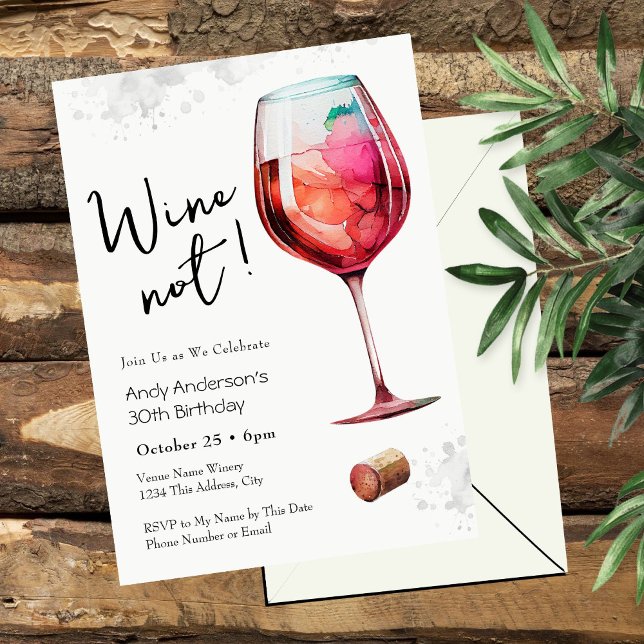 Convite de Aniversário de 30 anos Wine Not (Criador carregado)