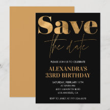 convite de aniversário de 33 anos Salve a data Pre