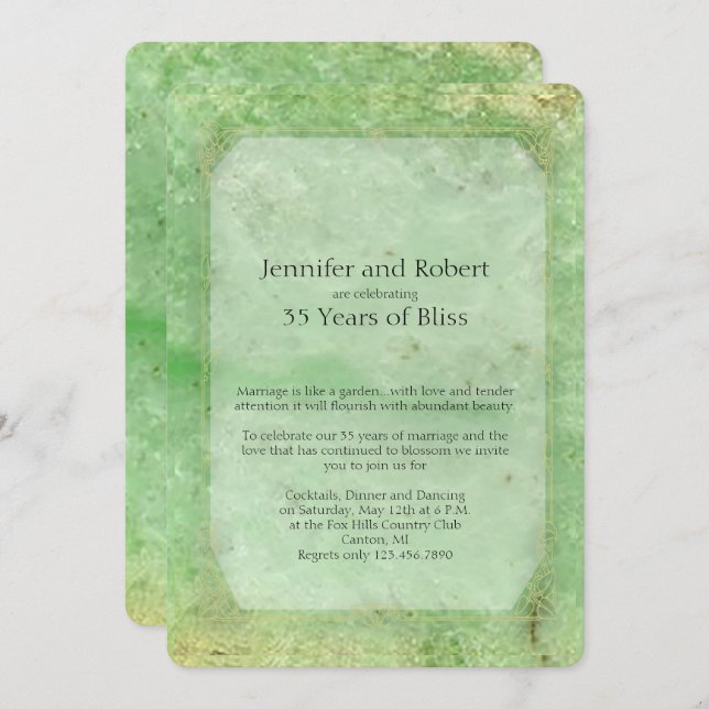 Convite de Aniversário de 35 Anos de Casamento em  (Frente/Verso)