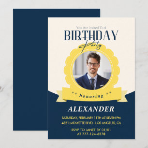Convite de aniversário de 38 anos Moderno e Elegan