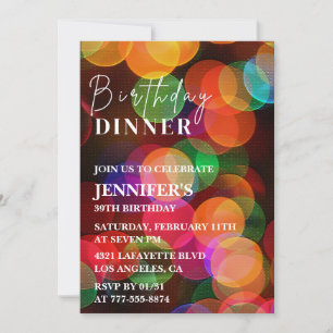 Convite de aniversário de 39 anos simples Jantar d