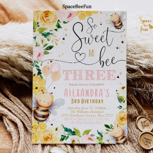 Convite de Aniversário de 3 anos da Abelha Mel Men