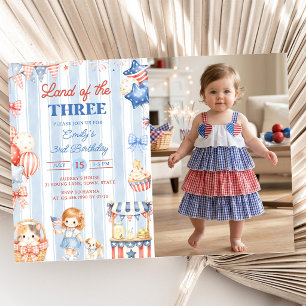 Convite de Aniversário de 3 anos da Menina de List