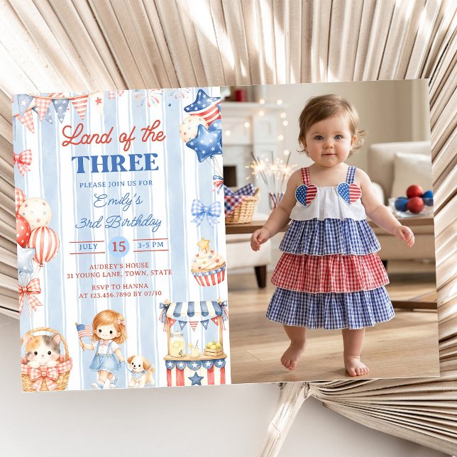 Convite de Aniversário de 3 anos da Menina de List (Criador carregado)