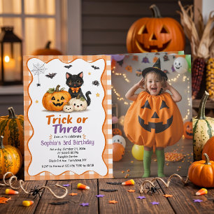 Convite de Aniversário de 3 anos de Halloween: Doc