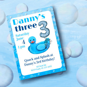 Convite de Aniversário de 3 anos do Patinho de Bor