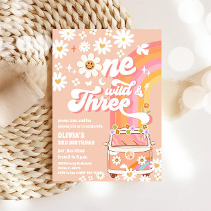 Convite de Aniversário de 3 anos do Retro Hippie
