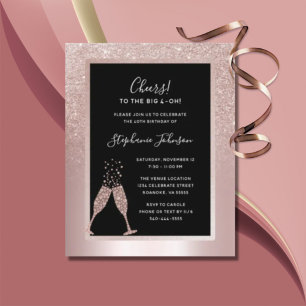 Convite de Aniversário de 40 anos Budget Blush Foi