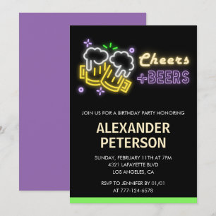 convite de aniversário de 40 anos Cheers Beer Home