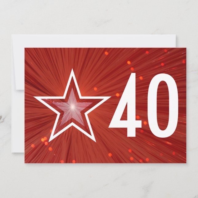 Convite de aniversário de 40 anos da Estrela Verme (Frente)