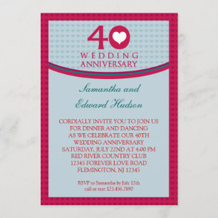 Convite de Aniversário de 40 Anos de Casamento