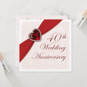 Convite de Aniversário de 40 Anos de Casamento Dam