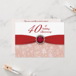 Convite de Aniversário de 40 Anos de Casamento Dam