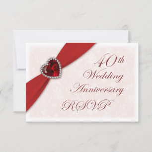 Convite de Aniversário de 40 Anos de Casamento Dam