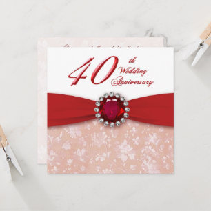 Convite de Aniversário de 40 Anos de Casamento Dam