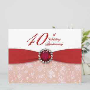 Convite de Aniversário de 40 Anos de Casamento Dam