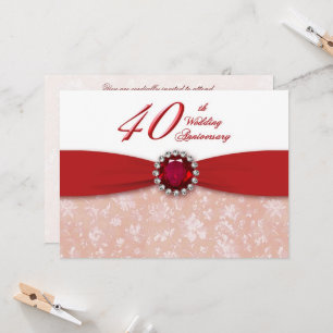 Convite de Aniversário de 40 Anos de Casamento em 