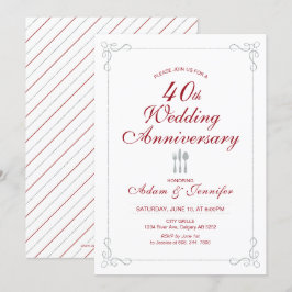 Convite de Aniversário de 40 Anos de Casamento Rub