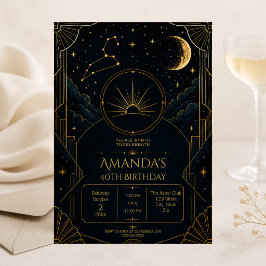 Convite de Aniversário de 40 anos de Leão | Zodíac