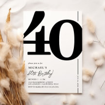Convite de Aniversário de 40 Anos Elegant Forty