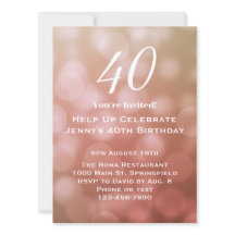 Convite de Aniversário de 40 anos Elegante para El
