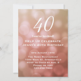 Convite de Aniversário de 40 anos Elegante para El