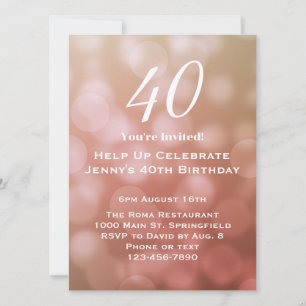 Convite de Aniversário de 40 anos Elegante para El