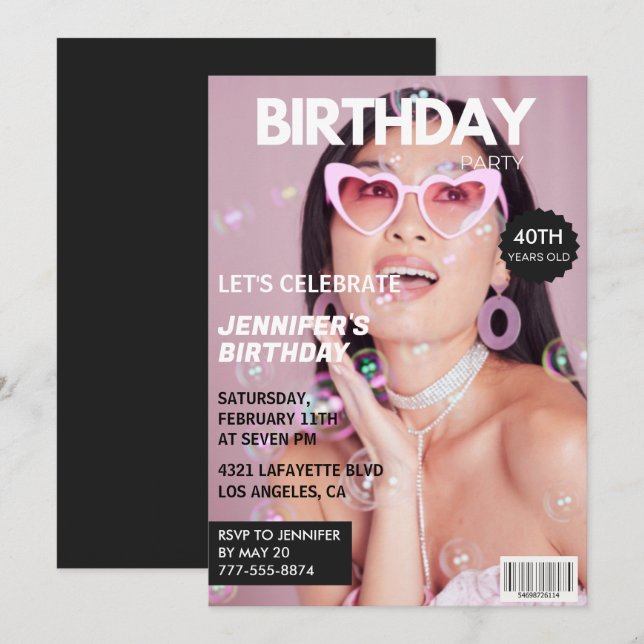 Convite de Aniversário de 40 anos para Capa de Rev (Frente/Verso)