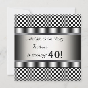 Convite de Aniversário de 40 anos Preto