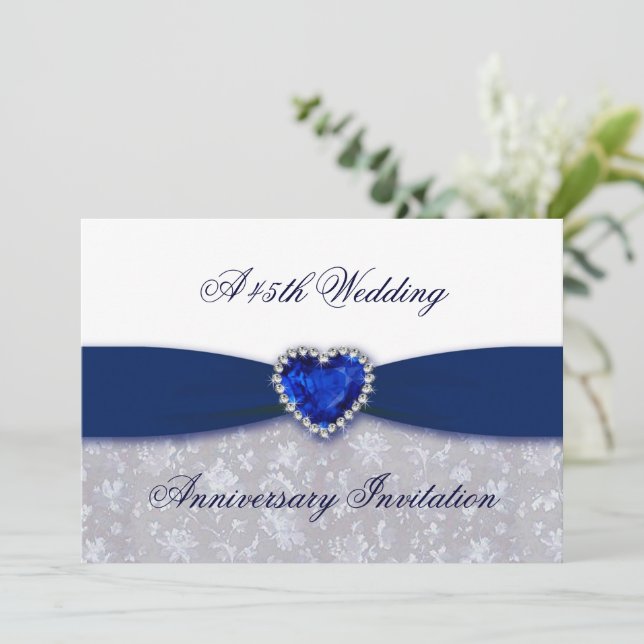 Convite de Aniversário de 45 Anos de Casamento Dam (Em pé/Frente)