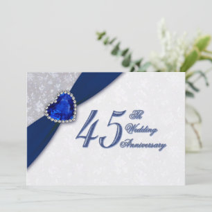 Convite de Aniversário de 45 Anos de Casamento Dam