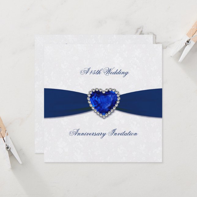 Convite de Aniversário de 45 Anos de Casamento em  (Frente/Verso In Situ)