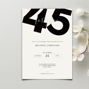 Convite de Aniversário de 45 anos Elegante - Estil