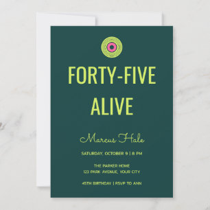 Convite de Aniversário de 45 Anos Tall Forty Five