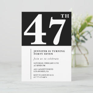 Convite de aniversário de 47 anos feminino Elegant